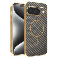 Skirta Google Pixel 11 11 Pro 11 ProXL 10 10 Pro galvanizuotas anglies pluošto magnetinis pirštų atspaudams atsparus smūgiams atsparus telefono dėklas For Pixel 11