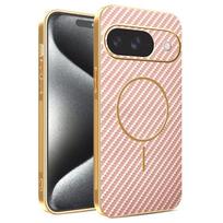Skirta Google Pixel 11 11 Pro 11 ProXL 10 10 Pro galvanizuotas anglies pluošto magnetinis pirštų atspaudams atsparus smūgiams atsparus telefono dėklas For Pixel 11 Pro
