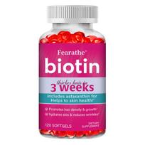 Fearathe Biotin Hair Growth Supplement with Astaxanthin, 120 Softgels 120 Capsules
