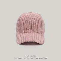Women Men Corduroy Baseball Cap Solid Simple Versatile Streetwear Hat One Size rožinė