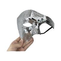 Decoration Glitter Masquerade Face Mask Metallic Adult Half/Full Face Mask Disco Mirror Surface Punk Costume Mask Cosplay Event