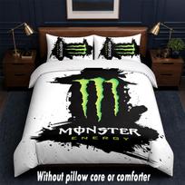 Monster Energy dizaino lovos patalynės komplektas 1 antklodės užvalkalas + 2 pagalvių užvalkalai Minkšti kvėpuojantys buitiniai patalynės komplektai 180cm*210cm