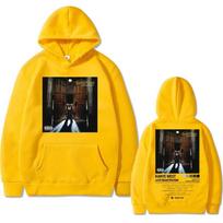 Rapper Kanye West Late Registration Album Cover Print Hoodie Male Hip Hop Fashion Sweatshirt Music Graphic Oversized Streetwear S black