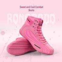 Aukštakulniai unisex bokso ir imtynių treniruočių batai patalpų sportui ir Muay Thai kovai 35 pink
