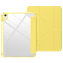 Dėl iPad A16 11 10 12 kartos iPad Pro Air 8 7 6 5 4 3 11 13 12.9' M5 M4 M3 M2 PU trigubo akrilinio dėklo su pieštuko laikikliu iPad A16 2025 11th geltona