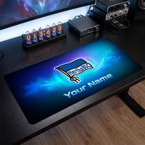hertha bsc Custom Large Mouse Pad, Personalized Name Text Print, Football Logo Non‑Slip Desk Mat Gaming Gift 30cmx60cm blue