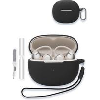 Case for SHOKZ OpenDots ONE Open Earphones, WUNIAK Soft Silicone Protective Portable Scratch Shock Resistant Shell with Cleaner Kit & Carabiner & OpenFit Pro juoda