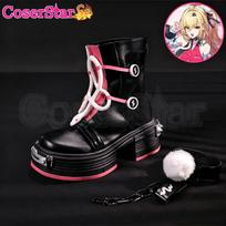 CoserStar-SR Zenless Zone Zero ZZZ Cissia Cosplay Costume Outfit Dress Carnival Halloween Anime Game Role Play Uniform Wig Shoes 43 black
