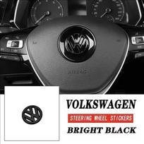 Car ABS Steering Wheel Emblem Trim Sticker Badge For VW GTI Golf Polo 6 7 Passat CC Tiguan T-ROC Jetta U17 MK6 Taigo Arteon Hub Cap gray