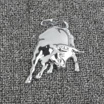 Universalus Metalinis Nerūdijančio Plieno Gyvūno Automobilio Aksesuaras Ženklelis Kovojantis Jautis Skraidantis Arklys Ferrari Lamborghini Emblemui 3D Lipdukas Dekoras 4XL sidabras