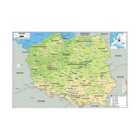 Anglų žemėlapis Lenkija Žemėlapis Geografinis žemėlapis Sienų dekoro fonas Gyvenimas Namai Studijos reikmenys Dekoratyvinis kabantis paveikslėlis 59*42cm