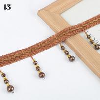 10 Meter Curtain Trims Beaded Lace Fringe DIY Curtain Sewing Trim Tassel Edge Home Curtain Sofa Upholstery Decor Accessories 10 M brown