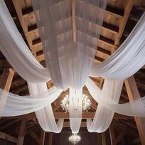2 Panelės Didmeninė Lubų Užuolaidos Vestuvės Arkos Drapiravimo Audinys Šifonas Tiulis Užuolaida vakarėliui Ceremonijai Scenai Viešbučio Dekoravimui W75XH300CM gray