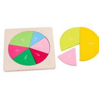 Fractions Math Teaching Tool Round Shape Instrument Kids Montessori Early Educational Math Development Toy Gifts įvairiaspalvis