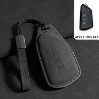 Suede Automobilio Raktų Dėklas Dangtelis Raktų Pakabukas VW Volkswagen Golf 7 MK7 Tiguan MK2 for Ateca Leon FR Ibiza Skoda Octavia Kodiaq black