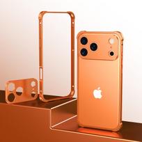 Aliuminio lydinio metalinis buferio dėklas, skirtas iPhone 17 Pro Max Air, su metaliniais kameros objektyvo apsaugos rinkiniais iPhone17 oranžinė
