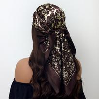 Madingas kvadratinis šilkinis skara moterims galvos juosta 90*90cm Spausdinta kaklo skara Biuro plaukų juosta Rankinė skarelė Moteriška bandana Galvos apdangalas 90X90CM black