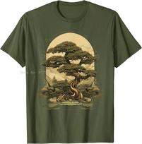 Vasaros permatomi marškinėliai Naujas sodininkystės menas Bonsai Medvilniniai marškinėliai Madingi Unisex viršutiniai drabužiai T-shirt'ai Vyriški drabužiai Hip Hop gatvės apranga 4XL beige