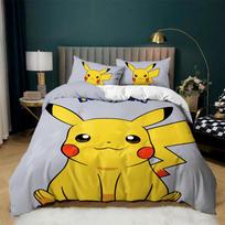Pikachu Antklodės Užvalkalas 3D Spausdintas Pokémon Patalynės Komplektas Anime Antklodės Užvalkalas Pagalvės Užvalkalas Vaikams Mergaitėms Berniukams Paaugliams Suaugusiems 140x200cm-2pcs