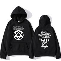 Tavo Gražus Veidas Eina Į Pragariuką Gobtuvas Him Ville Valo Vyriški/moteriški Gobtuvai Harajuku Žieminis Vilnos Megztinis Palaidinė Vintage L black
