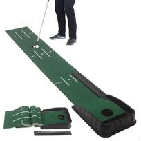 Golf Putting Mat Green for Indoor Outdoor Training Equipment Practice Traveling No anti slip bottom gray