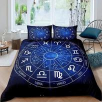 Zodiako patalynės komplektas Dvylikos žvaigždynų antklodės užvalkalų komplektas Berniukams Mergaitėms Astrologiniai pledų užvalkalų komplektai 2/3 vnt. Bohemiško stiliaus Duvet Cover Set&AU Single(140x210cm)