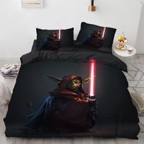 Animaciniai Yoda patalynės komplektai Anime filmai Antklodžių užvalkalų komplektai Antklodės užvalkalas Pagalvės užvalkalas Kawaii Vaikams Berniukams Gimtadienio dovanos AU Single(140*210cm)3pcs black