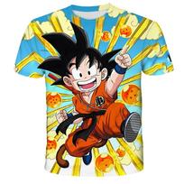 Vasaros mada Anime Dragon Ball Son Goku 3D spausdinimo vaikiški laisvalaikio marškinėliai berniukams mergaitėms 110 black