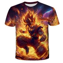 Vasaros mada Anime Dragon Ball Son Goku 3D spausdinimo vaikiški laisvalaikio marškinėliai berniukams mergaitėms 140 orange
