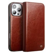 Genuine Leather Flip Case for IPhone16 Plus Bracket Handmade Business Cover with Card Slots for IPhone 16 Pro Max/16 Pro For iPhone 16 ruda