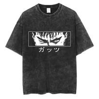 2026 Washed Berserk Vintage Japan Anime New Arrival Mens Women Clothe Tee Shirt Homme Graphic T-Shirts Men Women Tshirt for Men Women Ropa XXXL oranžinė