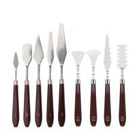 7Pcs/Set Stainless Steel Oil Painting Knife Set Artist Palette Spatula Mixing Scraper Crafts Art Tools for Oil Painting Creation white
