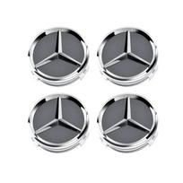 4 vnt. 60 mm automobilio ratlankio gaubto emblemos, skirtos „Mercedes Benz C180 E300 GLC W163 W166 W167 W204 W205 W212 W213 X253 W117 W176 W164“ pilka