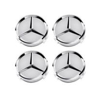 4 vnt. 60 mm automobilio ratlankio gaubto emblemos, skirtos „Mercedes Benz C180 E300 GLC W163 W166 W167 W204 W205 W212 W213 X253 W117 W176 W164“ white