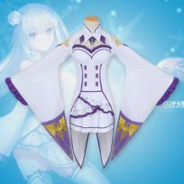 Anime kostiumai: Gyvenimas kitame pasaulyje nuo nulio Emilia kostiumas Emilia cosplay kostiumas Emilia Wig L white