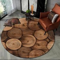 3D medžio rašto apvalus kilimas Neslystantis kilimas svetainei, miegamajam, sofai, žaidimų kambariui, draugiškas gyvūnams Namų dekoras Dovana 120x120cm