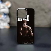 Bokso M-Muhammad Ali telefono dėklas, skirtas iPhone 17 16 15 14 13 12 11 Pro Max Plus, sidabrinis saldainis, matinis dangtelis iPhone16pro