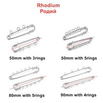 5/10Pcs 50 80 90mm Safety Pins Brooch Blank Base Brooch Pins Pins 3/5 Rings Jewelry Pin for Jewelry Making Supplies Accessories 50mm-3rings x 5Pcs white