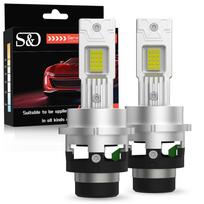 2 vnt. 60000Lm D2S D4S LED automobilių priekinių žibintų lemputės D2R D4R LED automobilio šviesa Didelės galios 200W 1:1 Plug and Play 30 branduolių CSP lustų Turbo lempa 6500K balta D4S/D4R