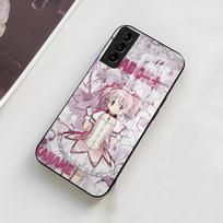 Puella Magi M-Madoka M-Magica dėklas telefonui Samsung A56 A36 A26 A16 A15 A25 A35 A55 A14 A34 A24 A54 Stiklinis dėklas Samsung A56 gray