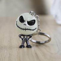 Anime Figure Keychain Luminous Skull Skeleton Horror Jack Pendant Toys Ornament Keyring Jewelry Halloween Decoration Kids Gift gray