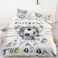 Futbolo patalynės užvalkalų komplektas Antklodės patalynė 3D Vaikų patalynės komplektas 3 dalys 1 užvalkalas antklodei Karališkas dydis 135X200CM