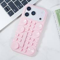 Niche cream suction cup silicone cover for iPhone16Pro max mobile phone case Apple 17 new 15/14 16PROMAX rožinės rožinės spalvos