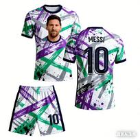 Vasaros Naujas Rinkinys Cristiano Ronaldo Messi Mbapp Yamal 3D Spausdinti Futbolo Marškinėliai Greitai Džiūstantys Trumpomis Rankovėmis Sportinis Rinkinys Suaugusiems Vaikams 120