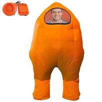 „Among Us“ pripučiamas kosminio kostiumo kostiumas, skirtas „Cosplay“ ir Helovino vakarėliams Aldult oranžinė