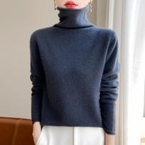 Moterų kašmyro megztinis Qinghe Cashmere 30% kašmyro 70% vilnos Rudens ir žiemos kašmyro megztinis minkštas ir šiltas XXL tamsiai pilka spalva