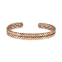 99,99% gryno vario magnetinės apyrankės Rankų darbo pintas skeletas Dizainas Reguliuojamos Minimalistinės varinės apyrankės 21cm&Pure Copper Magnetic Bangle beige