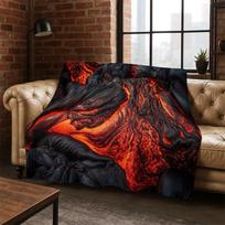 3D Illusion Volcano Flame Lava Magma Flannel Blanket Soft Warm Throw Blanket for Bedroom Living Room Bed Travel Camping Picnic Size: 75*100cm, Weight: 230 GSM