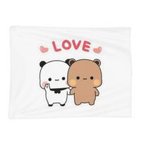 Persikinis ir Goma Bubu Dudu Balioninis Antklodė Minkštas Šiltas Flanelinis Mėtomas Antklodės Užvalkalas Lovai Svetainei Iškylai Kelionei Namams Sofai Size: 75*100cm, Weight: 280 GSM