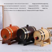 Ąžuolinė vyno statinė namų dekoravimui ir laikymui – ideali alui, baijiu, raudonajam vynui ir pušies medienos veislėms. 1.5L black